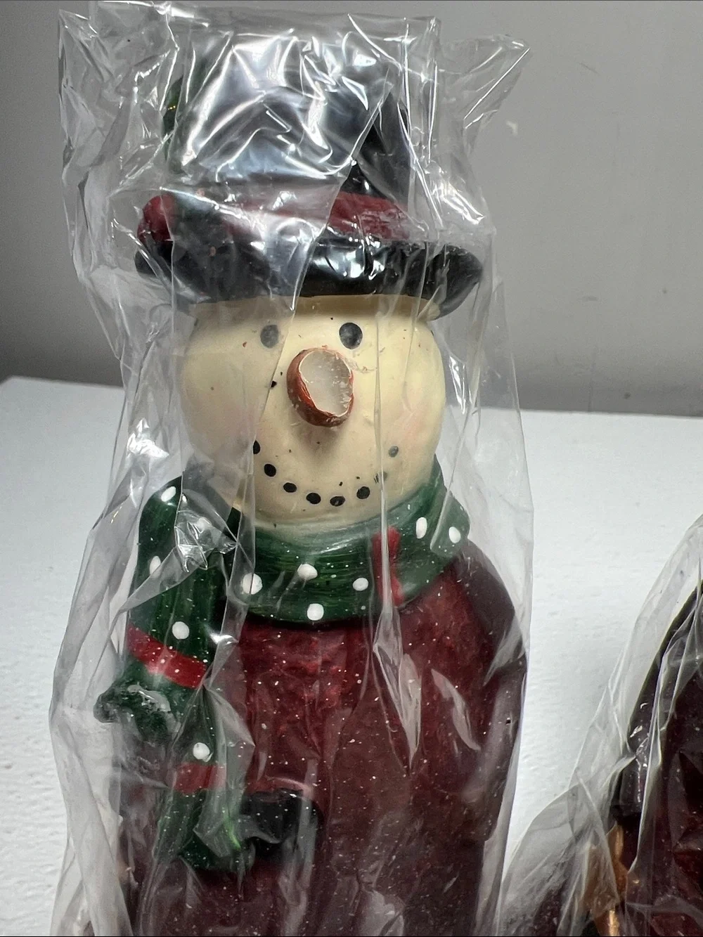 Festive Snowman Holiday Figurine Candle Set of 4 NEW